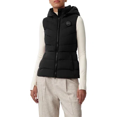 Canada Goose Quilted Hooded Sleeveless Gilet In Black