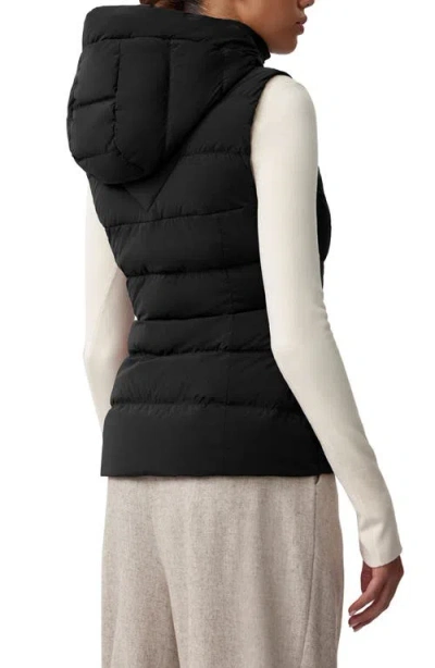 Canada Goose Quilted Hooded Sleeveless Gilet In Black
