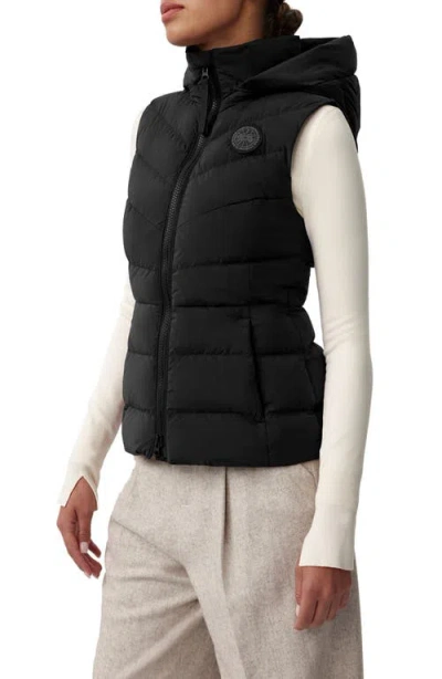 Canada Goose Quilted Hooded Sleeveless Gilet In Black