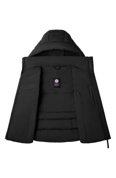 Canada Goose Quilted Hooded Sleeveless Gilet In Black