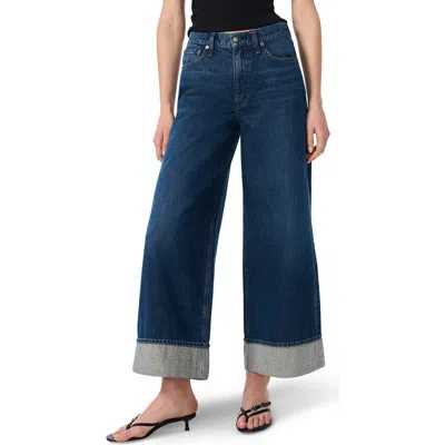 Rag & Bone Sofie High-rise Ankle Wide Leg With Cuff Jeans Dwnjl In Blue