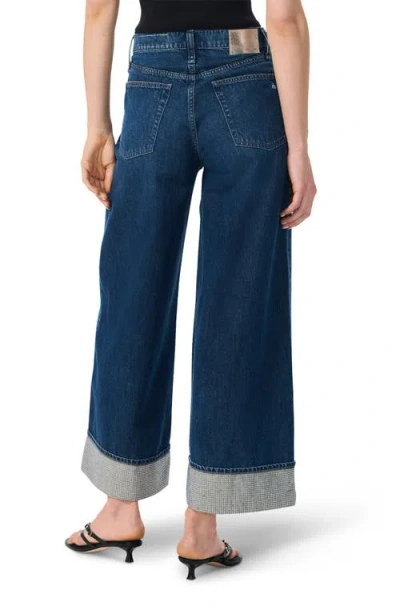 Rag & Bone Sofie High-rise Ankle Wide Leg With Cuff Jeans Dwnjl In Blue