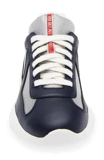 Prada Patent Leather Sneakers In Blue