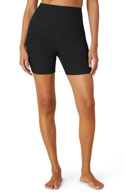 Beyond Yoga Spacedye In The Mix High-waist Biker Shorts In Darkest Night
