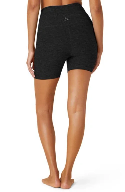 Beyond Yoga Spacedye In The Mix High-waist Biker Shorts In Darkest Night
