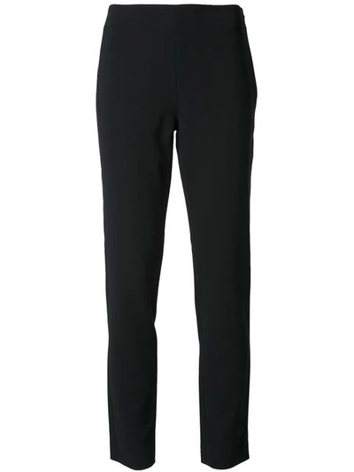 Shop Moschino Slim Fit Trousers In Black