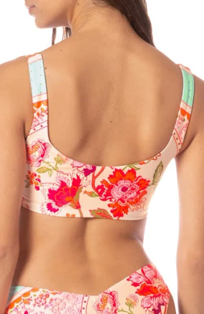 Maaji Dazzle Lace-up Reversible Bikini Top In Multi