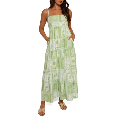 Petal And Pup Petal & Pup Eudora Print Maxi Sundress In Green