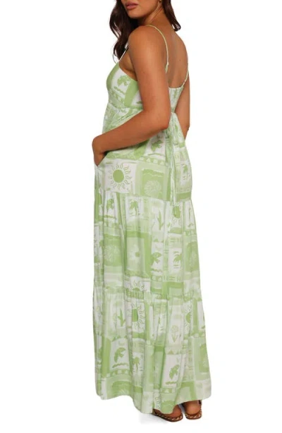 Petal And Pup Petal & Pup Eudora Print Maxi Sundress In Green