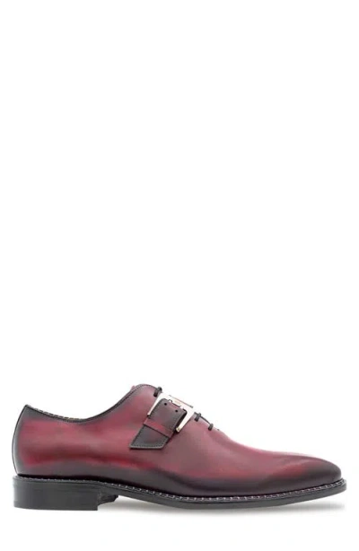 Mezlan Machado Buckle Strap Wholecut Shoe In Burgundy