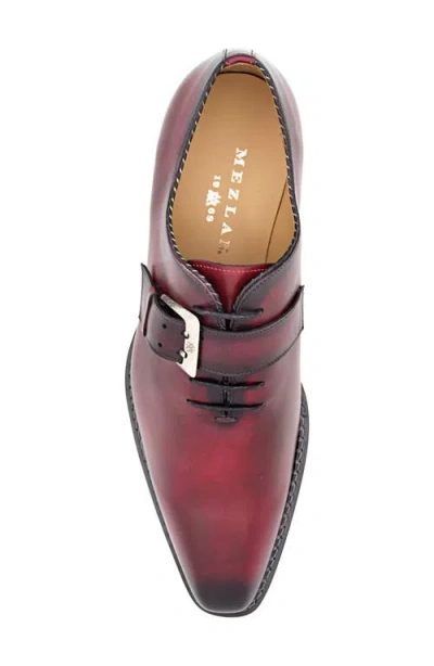 Mezlan Machado Buckle Strap Wholecut Shoe In Burgundy