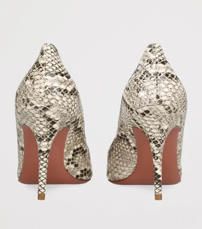 Amina Muaddi Snakeskin Print Barbara Pumps 90 In Neutral