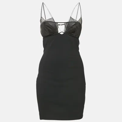 Pre-owned Nensi Dojaka Black Crepe Sleeveless Mini Dress S