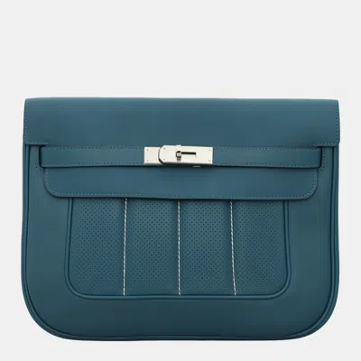 Pre-owned Hermes Blue Berline 28 Shoulder Bag
