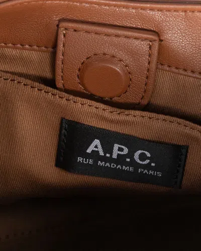 Apc A.p.c. Structured Shoulder Bag With Bold Lettering In Brown