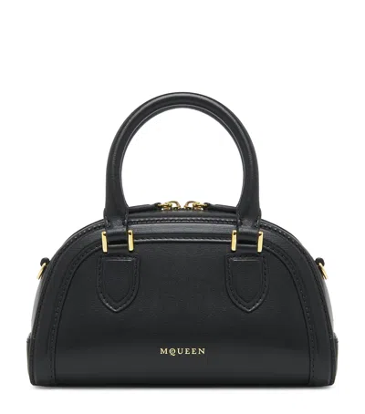 Alexander Mcqueen Mini Leather Birdee Boston Cross-body Bag In Black
