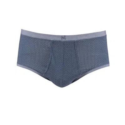 Zd Zero Defects Men's Japanese Fly Front Brief – Minimalist Print & Soft Waistband – Color Denim Blue