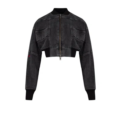 Pcfg Women's Black Your Itch Bomber Denim Jacket