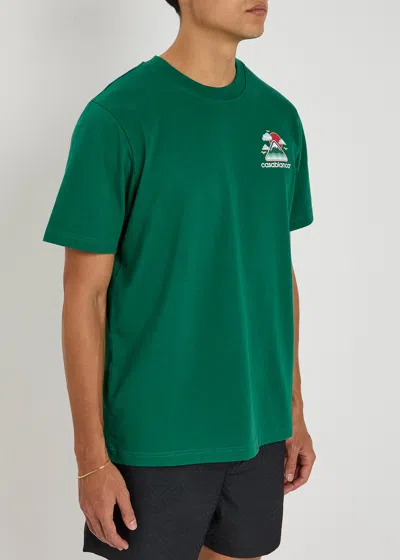 Casablanca Montagne Ondulee Crewneck T-shirt In Green