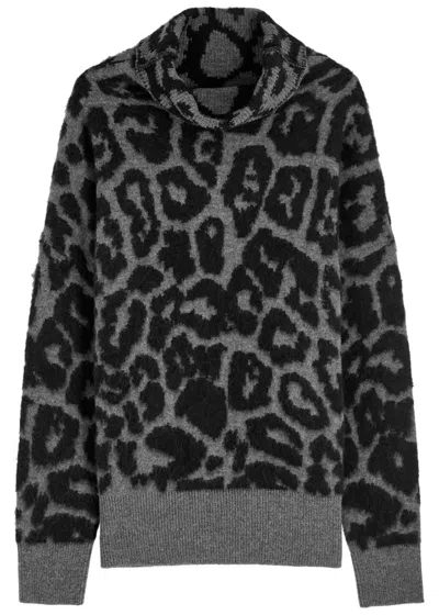 Stella Mccartney Leopard Print Turtleneck Sweater In Wool