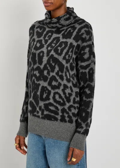 Stella Mccartney Leopard Print Turtleneck Sweater In Wool