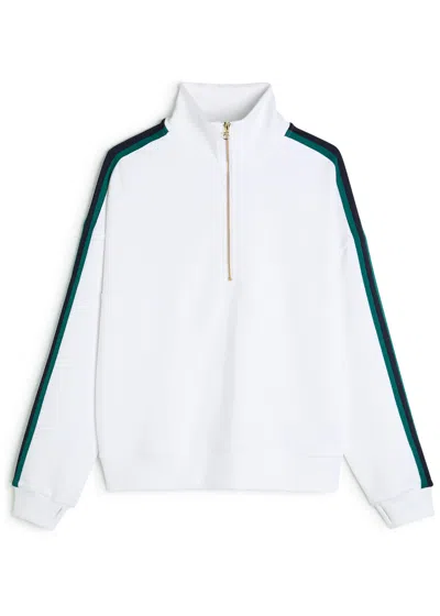 Varley Raymar Half-zip Stretch-jersey Sweatshirt In White