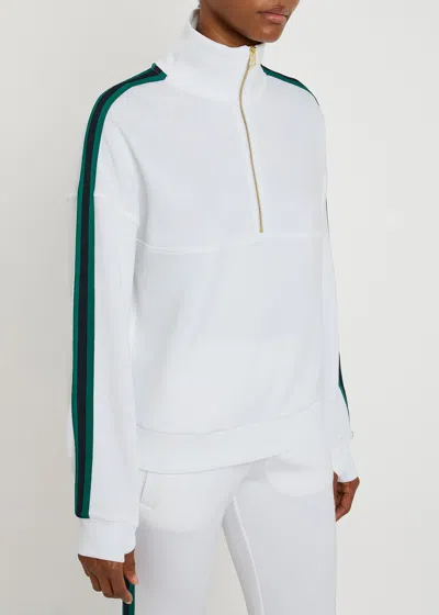 Varley Raymar Half-zip Stretch-jersey Sweatshirt In White