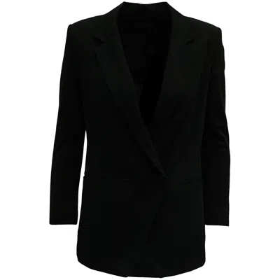Theory Double-breasted Jacket In Black Wool In Black