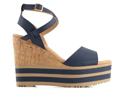 Andrea Women's Wedge Heel Ankle Strap Platform Sandals