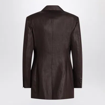 Brunello Cucinelli Shiny Twill Jacket In Brown