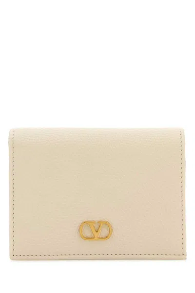 Valentino Portafoglio Vlogo In Pelle Avorio Donna In Pink