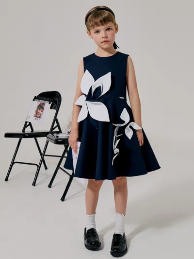 Jessie And James Girls Magnolia Sleeveless Dress In Blue