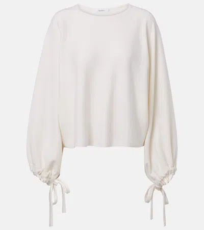 Max Mara Frais Virgin Wool Sweater In White