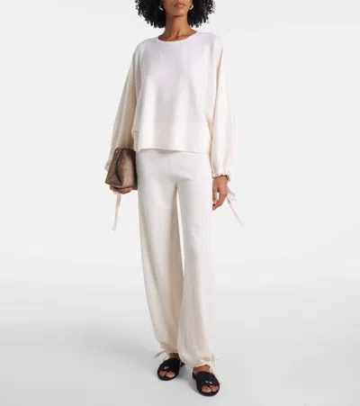 Max Mara Frais Virgin Wool Sweater In White