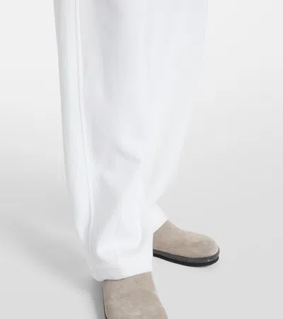 Brunello Cucinelli White Pants With Elastic Drawstring Waist