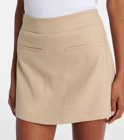 Veronica Beard Alvara Linen-blend Twill Mini Skirt In Neutral
