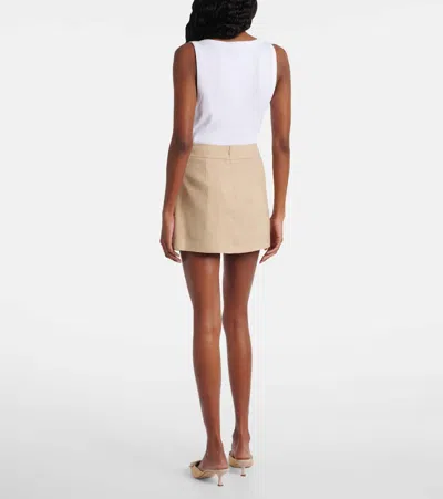 Veronica Beard Alvara Linen-blend Twill Mini Skirt In Neutral