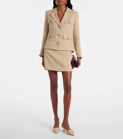 Veronica Beard Alvara Linen-blend Twill Mini Skirt In Neutral