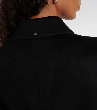 Sportmax Olio Belted Wool Long Coat In Black