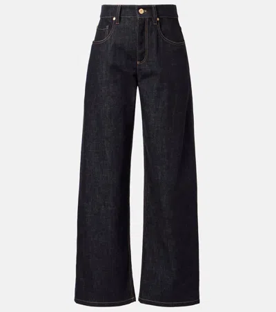 Brunello Cucinelli Denim Wide Jeans In Black