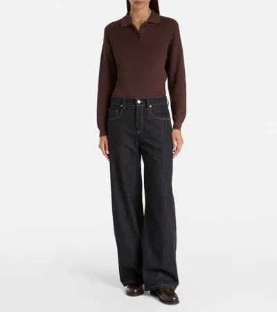 Brunello Cucinelli Denim Wide Jeans In Black