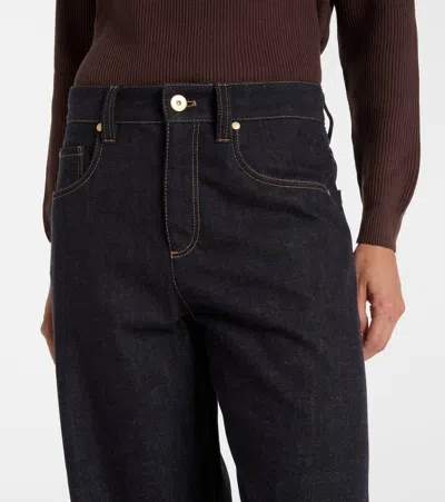 Brunello Cucinelli Denim Wide Jeans In Black