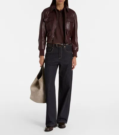 Brunello Cucinelli Denim Wide Jeans In Black