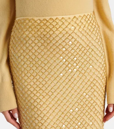 Veronica Beard Allora Midi Skirt In Chamomile In Neutral