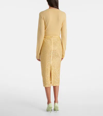 Veronica Beard Allora Midi Skirt In Chamomile In Neutral