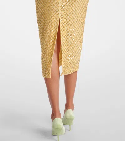 Veronica Beard Allora Midi Skirt In Chamomile In Neutral