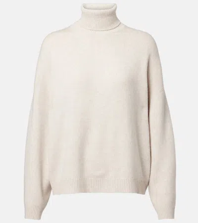 Brunello Cucinelli Turtleneck Cashmere Sweater In White