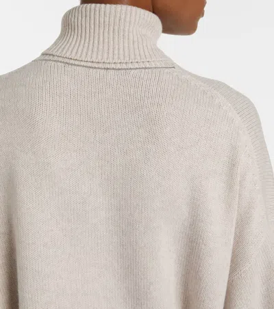 Brunello Cucinelli Turtleneck Cashmere Sweater In White