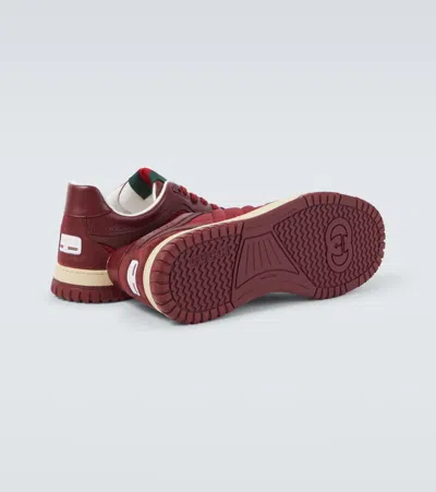 Gucci Re-web Low-top Sneakers In Burgundy