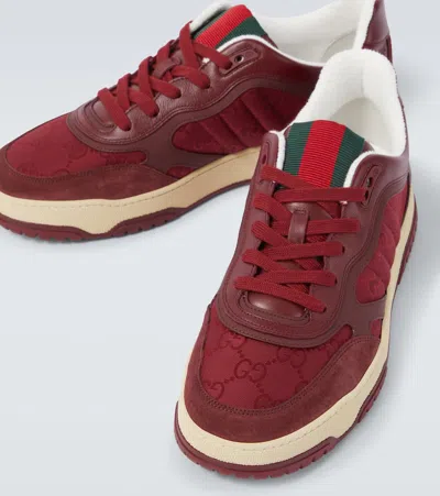Gucci Re-web Low-top Sneakers In Burgundy